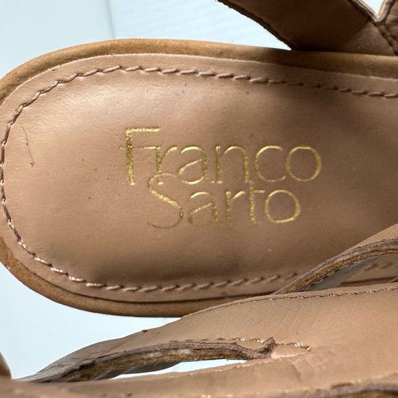 Franco Sarto Lace Up Wedge Sandals Tan Size 9.5 Summer - Picture 9 of 10